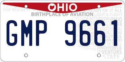 OH license plate GMP9661