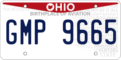 OH license plate GMP9665