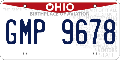 OH license plate GMP9678