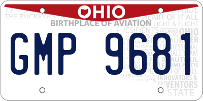 OH license plate GMP9681