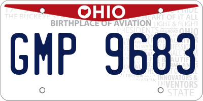 OH license plate GMP9683