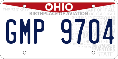 OH license plate GMP9704