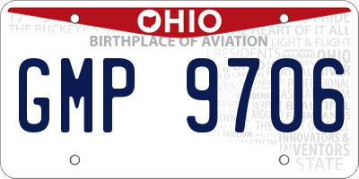 OH license plate GMP9706