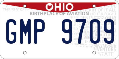 OH license plate GMP9709