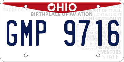 OH license plate GMP9716