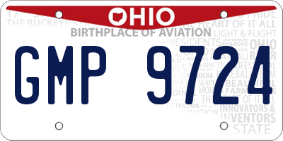 OH license plate GMP9724
