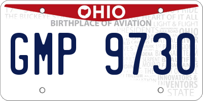 OH license plate GMP9730