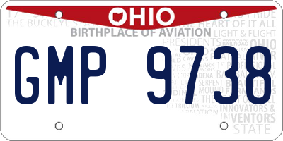 OH license plate GMP9738