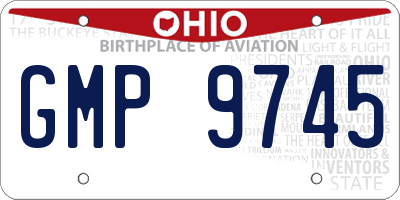 OH license plate GMP9745