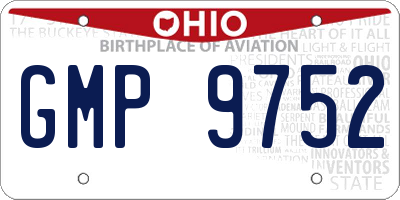 OH license plate GMP9752