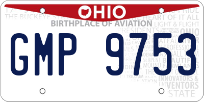 OH license plate GMP9753