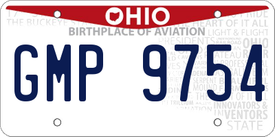 OH license plate GMP9754