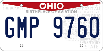 OH license plate GMP9760
