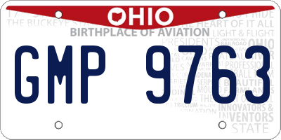 OH license plate GMP9763