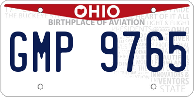 OH license plate GMP9765