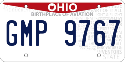 OH license plate GMP9767