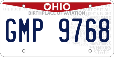 OH license plate GMP9768