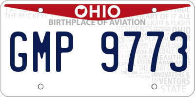 OH license plate GMP9773