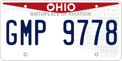 OH license plate GMP9778