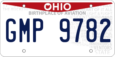 OH license plate GMP9782