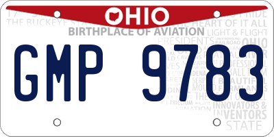 OH license plate GMP9783