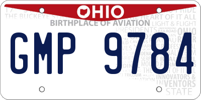 OH license plate GMP9784