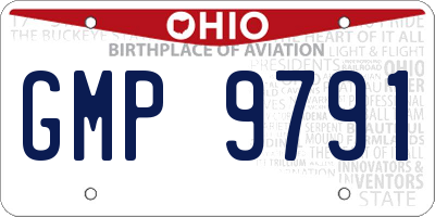 OH license plate GMP9791