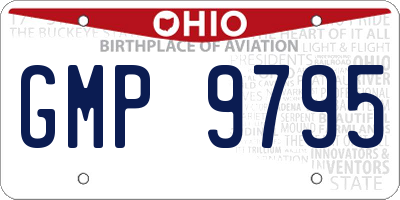 OH license plate GMP9795