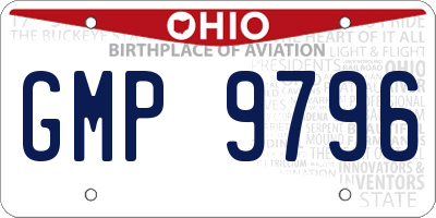 OH license plate GMP9796