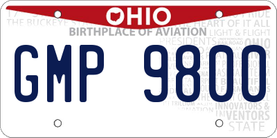 OH license plate GMP9800