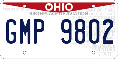 OH license plate GMP9802