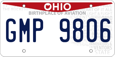 OH license plate GMP9806