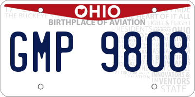 OH license plate GMP9808