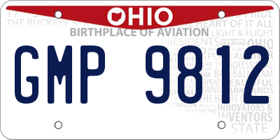 OH license plate GMP9812