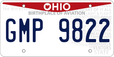 OH license plate GMP9822