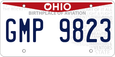 OH license plate GMP9823