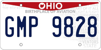 OH license plate GMP9828