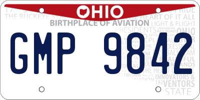 OH license plate GMP9842