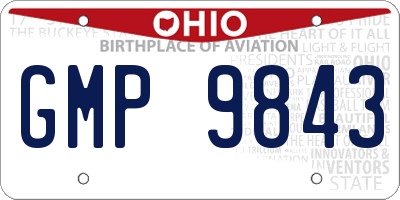 OH license plate GMP9843