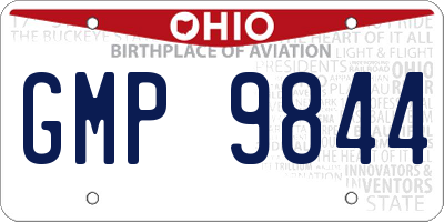 OH license plate GMP9844