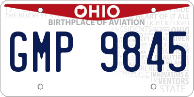 OH license plate GMP9845