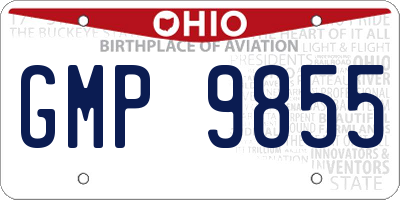 OH license plate GMP9855