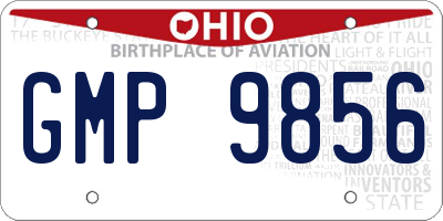 OH license plate GMP9856