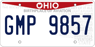 OH license plate GMP9857