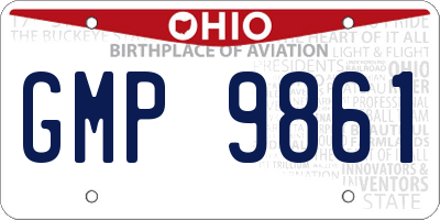 OH license plate GMP9861