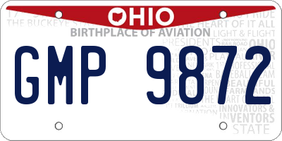 OH license plate GMP9872