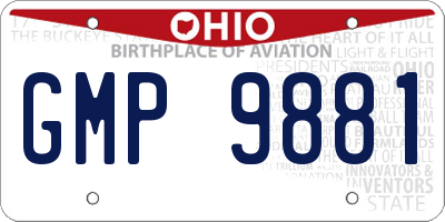 OH license plate GMP9881
