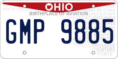 OH license plate GMP9885