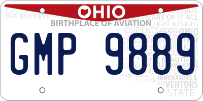 OH license plate GMP9889