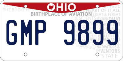 OH license plate GMP9899